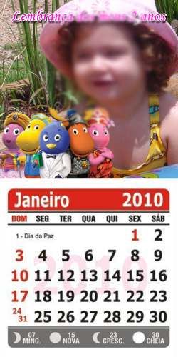 mini calendário com imã